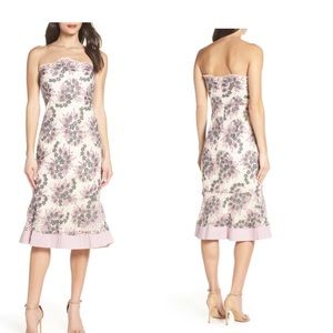 Foxiedox Floral Strapless Midi Dress